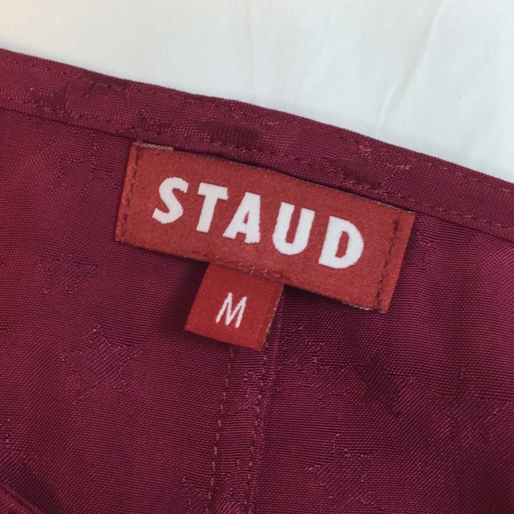 NWT Staud Mars Star Jacquard Woven Ruched Top with Ties - Picture 5 of 11
